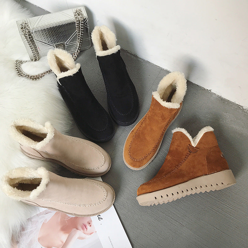 Suede Winter Boots with Wool Lining
