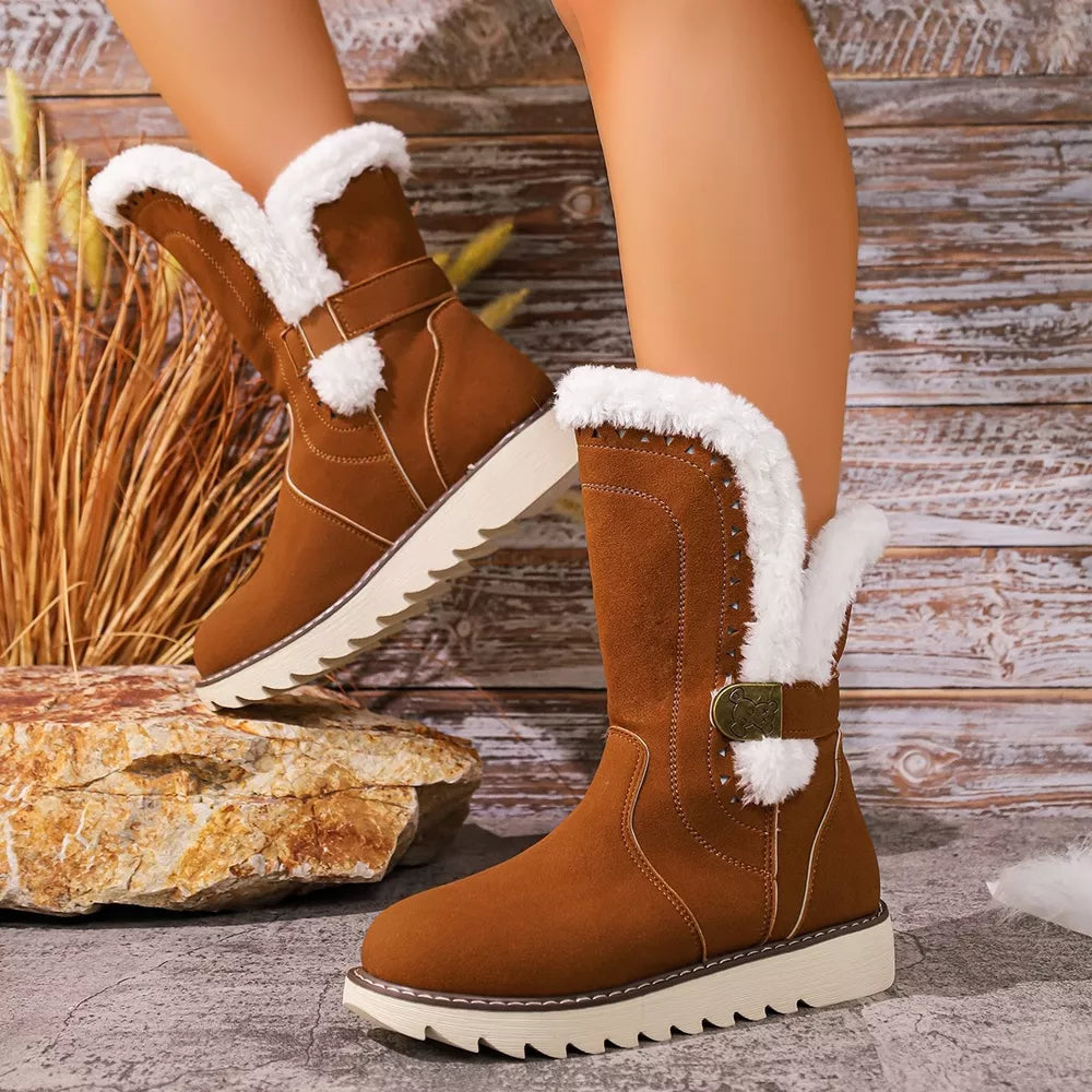 Slip-On Round Toe Platform Boots