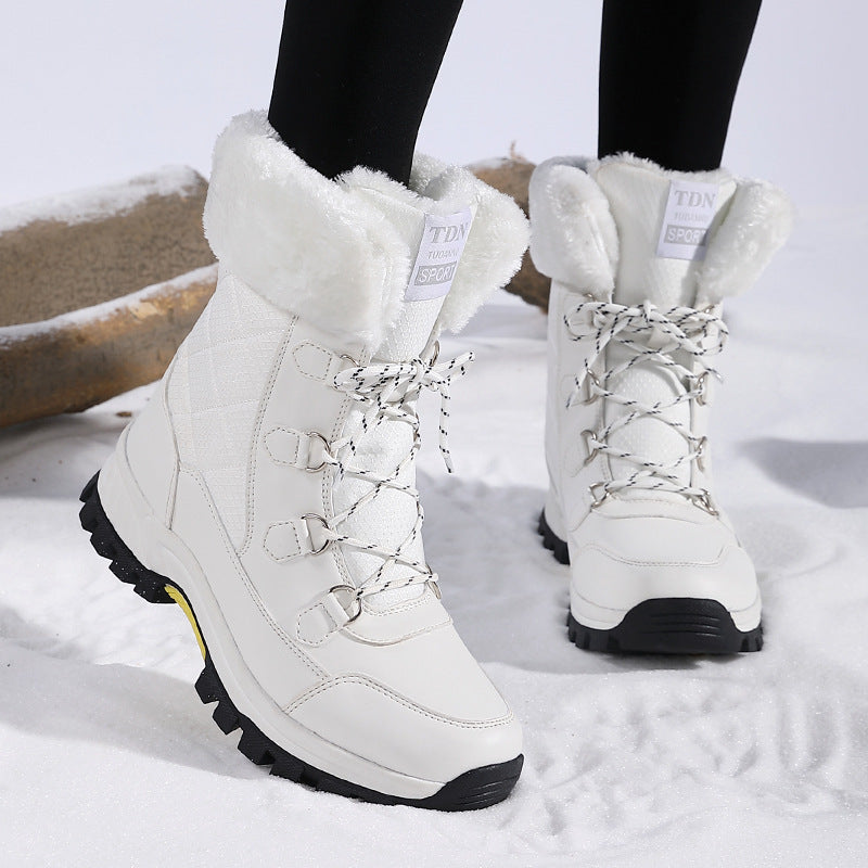 Bootara Women's Glacier Insulated Winter Boots – Thick Cotton-Lined High-Top Snow Boots with Non-Slip Lug Sole (US 5–11)