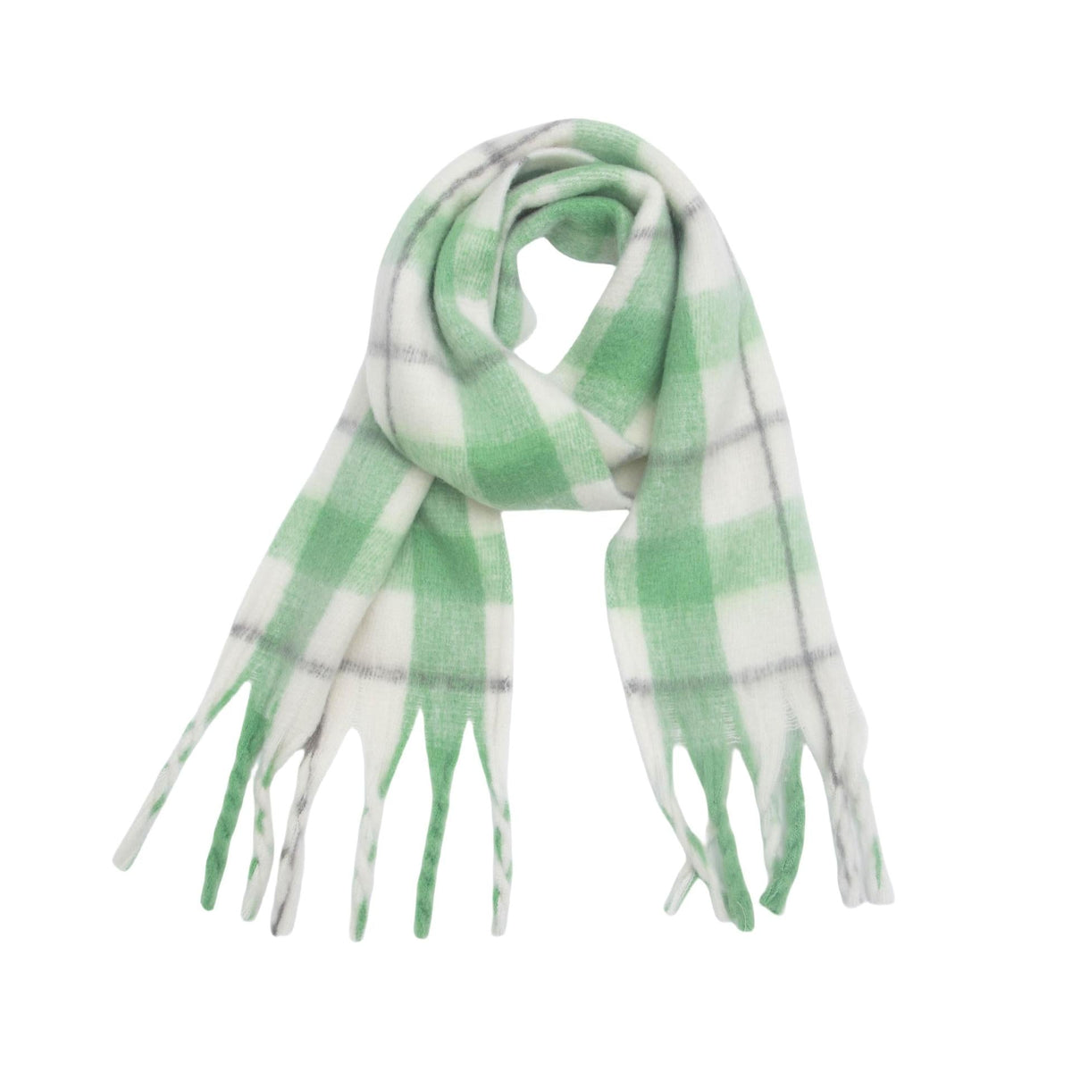 Brushed Check Tassel Blanket Scarf