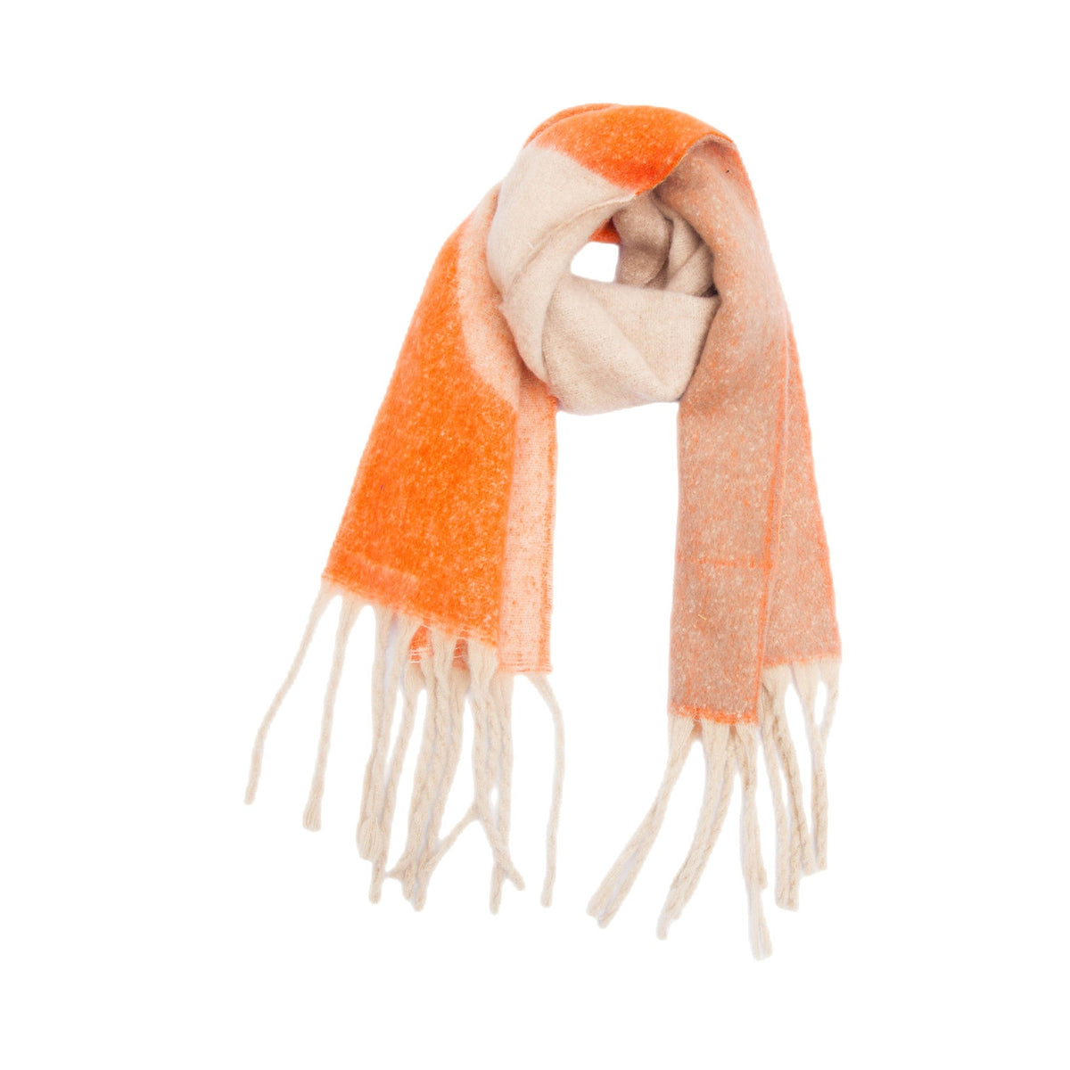 Abstract Colorblock Tassel Blanket Scarf