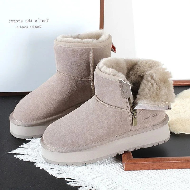 Suede-Style Platform Snow Boots