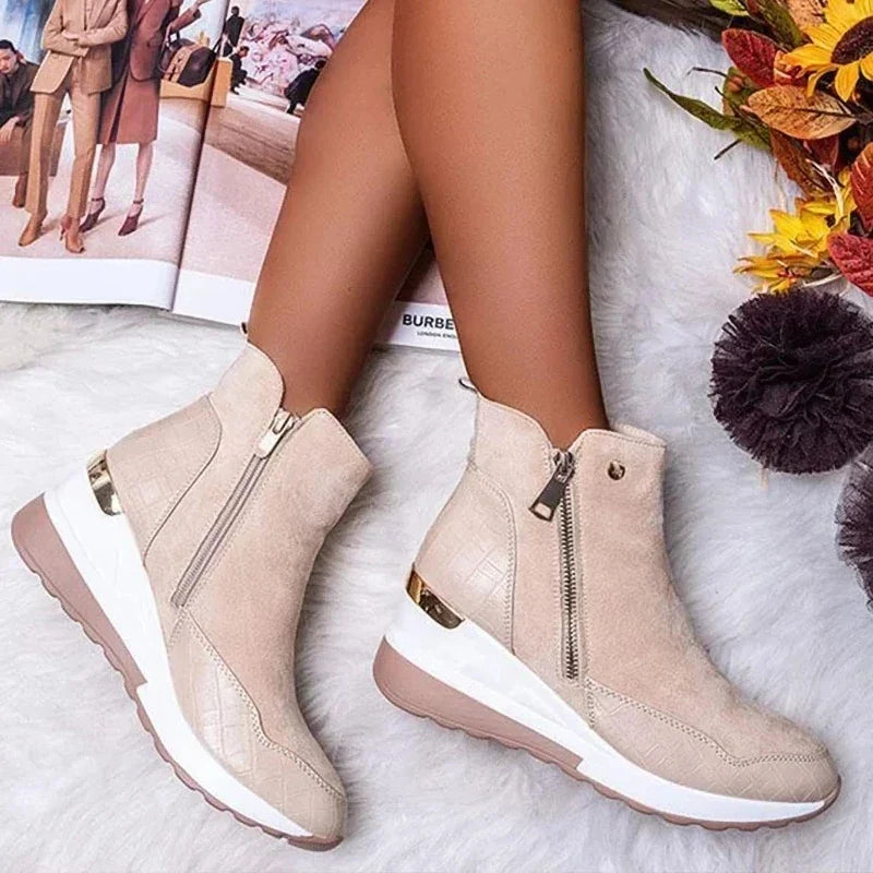 Chunky Platform Lug-Sole Ankle Boots