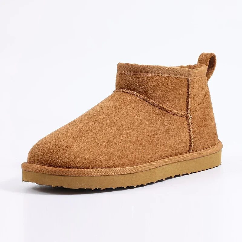 Faux Suede Plush-Lined Ankle Boots