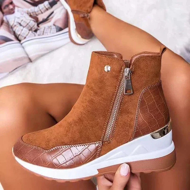 Chunky Platform Lug-Sole Ankle Boots