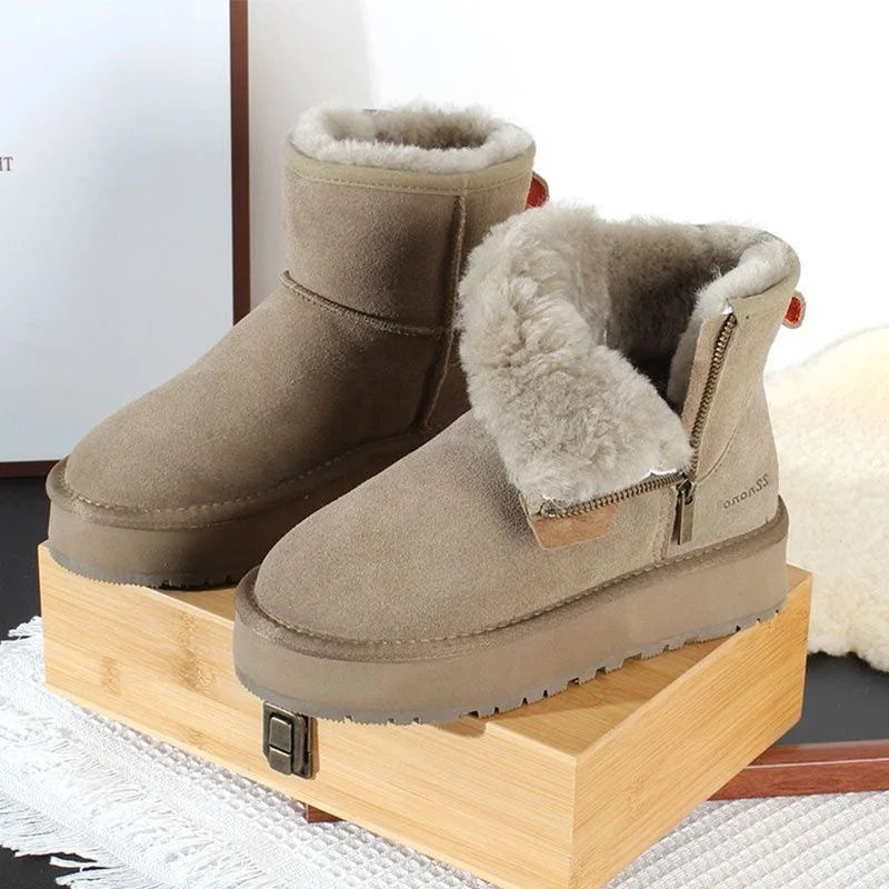 Suede-Style Platform Snow Boots