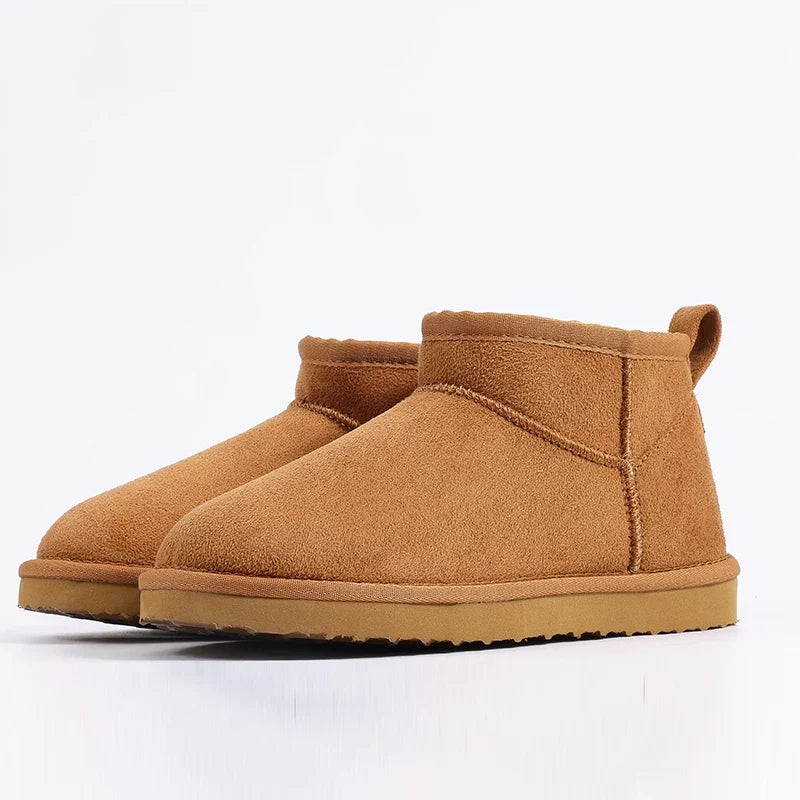Faux Suede Plush-Lined Ankle Boots