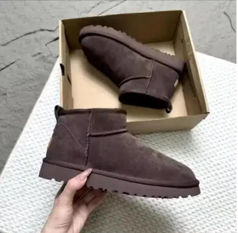 Women's Shearling-Lined Snow Boots - Platform Ankle Boots, Faux Fur