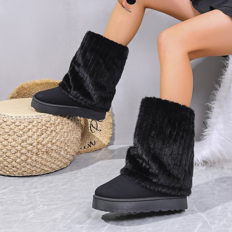 Bootara Women's SnugLift Mid Boots - Thermal Platform Snow Boots with Faux Fur (US 5-11)